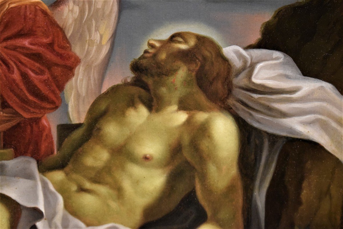 Christ mort pleuré par deux Anges - Bologne XVIIème  (Guercino)-photo-2