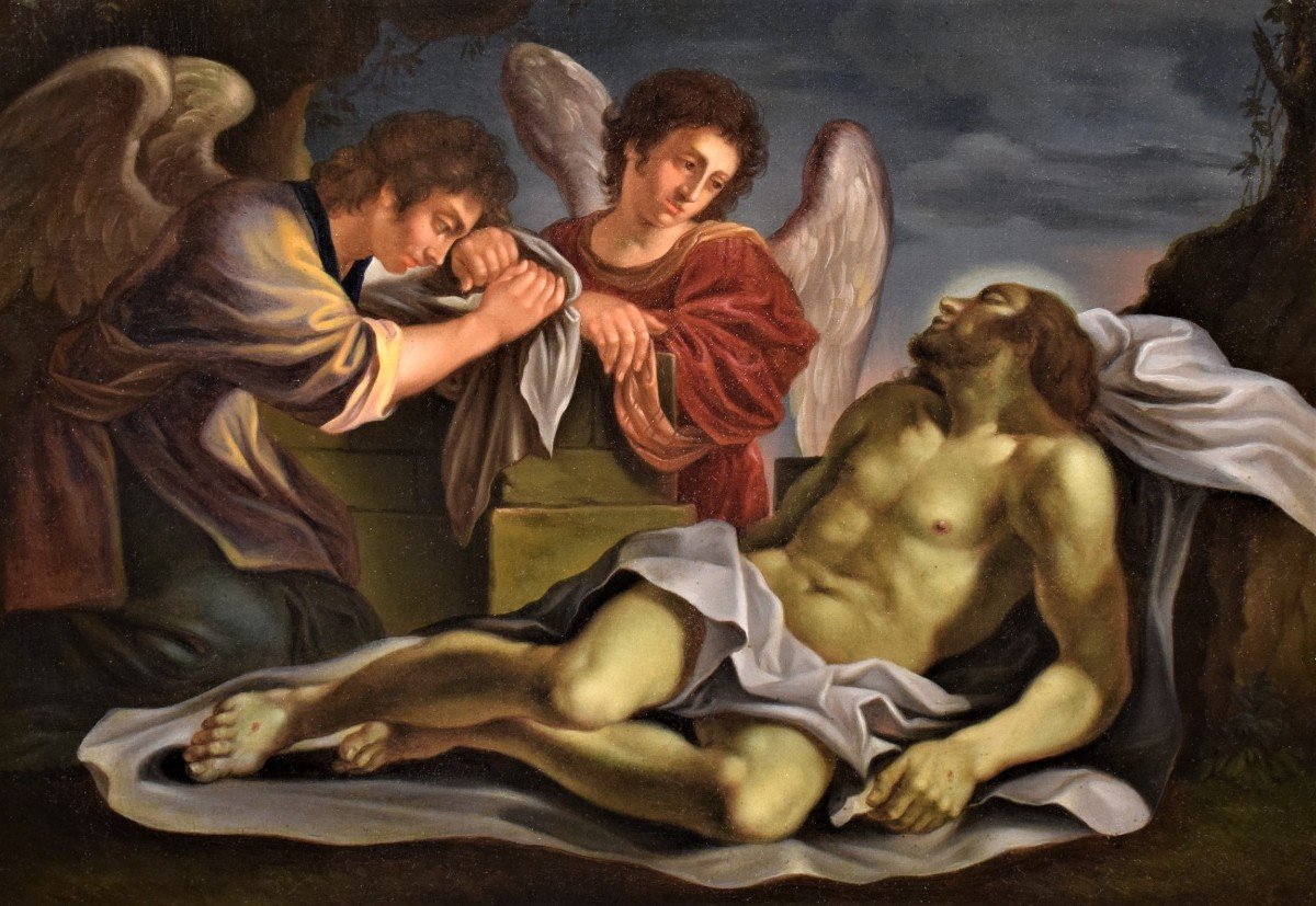 Christ mort pleuré par deux Anges - Bologne XVIIème  (Guercino)