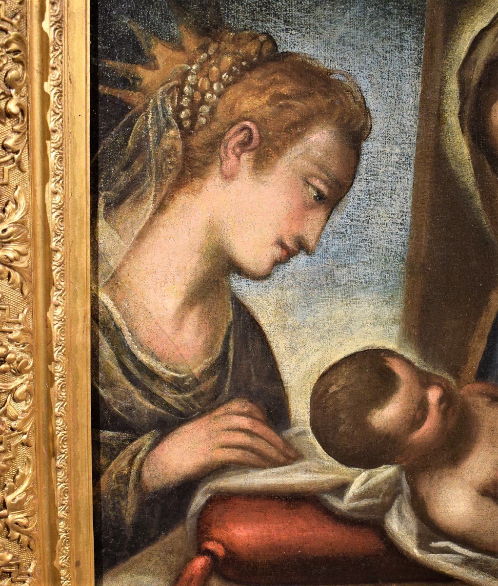 Sacra Famiglia con Santa  Caterina Luca Cambiaso  XVI° secolo bottega-photo-1