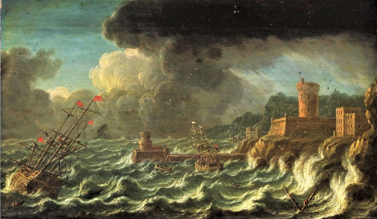 Marine Tempestose sulle coste  Orazio Grevenbroeck (1676 - 1739)-photo-8