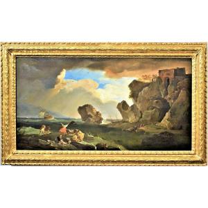 Naufragio Claude Joseph Vernet  ( 1714 - Parigi 1789)  firmato e datato 1786