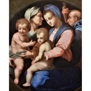 Sacra Famiglia, Santa Elisabetta e San Giovannino - Cerchia di Andrea del Sarto, Firenze '500