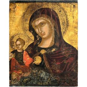 Madonna col Bambino - Tempere su tavola fondo oro -  Scuola Cretese-Veneziana - Epoca '500