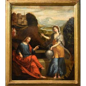 Cristo e la samaritana al pozzo - Maestro emiliano del '600