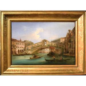  Venezia, Il Ponte di Rialto -  Giuseppe Coen (Treviso 1811–1856 Venezia)