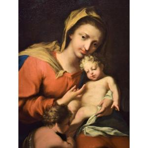 Madonna col Bambino e San Giovannino  -Jacopo Amigoni (Napoli1682-Madrid 1752) bottega