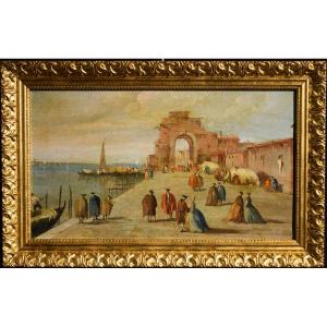 Capriccio veneziano  - Scuola di Francesco Guardi. Fine '800