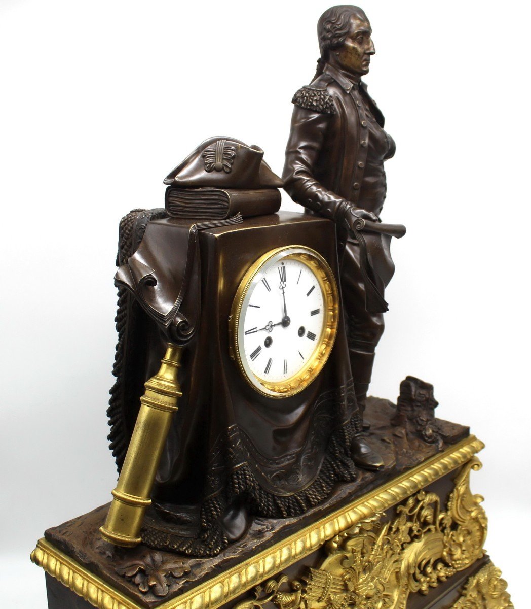 Ancien Horloge Pendule d'époque Louis Philippe en bronze doré (H.71) - 19ème-photo-1