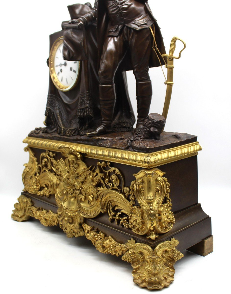 Ancien Horloge Pendule d'époque Louis Philippe en bronze doré (H.71) - 19ème-photo-4