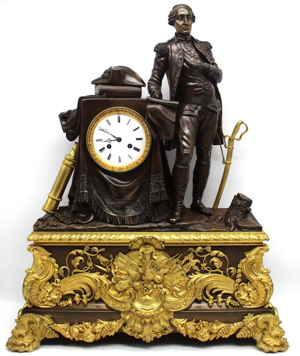 Ancien Horloge Pendule d'époque Louis Philippe en bronze doré (H.71) - 19ème