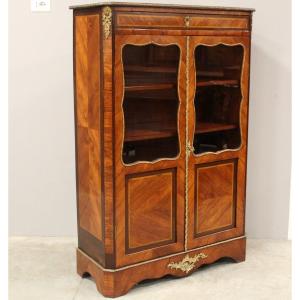 Antica vetrina cristalliera credenza Napoleone III intarsiata - 19°secolo