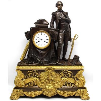 Ancien Horloge Pendule d'époque Louis Philippe en bronze doré (H.71) - 19ème