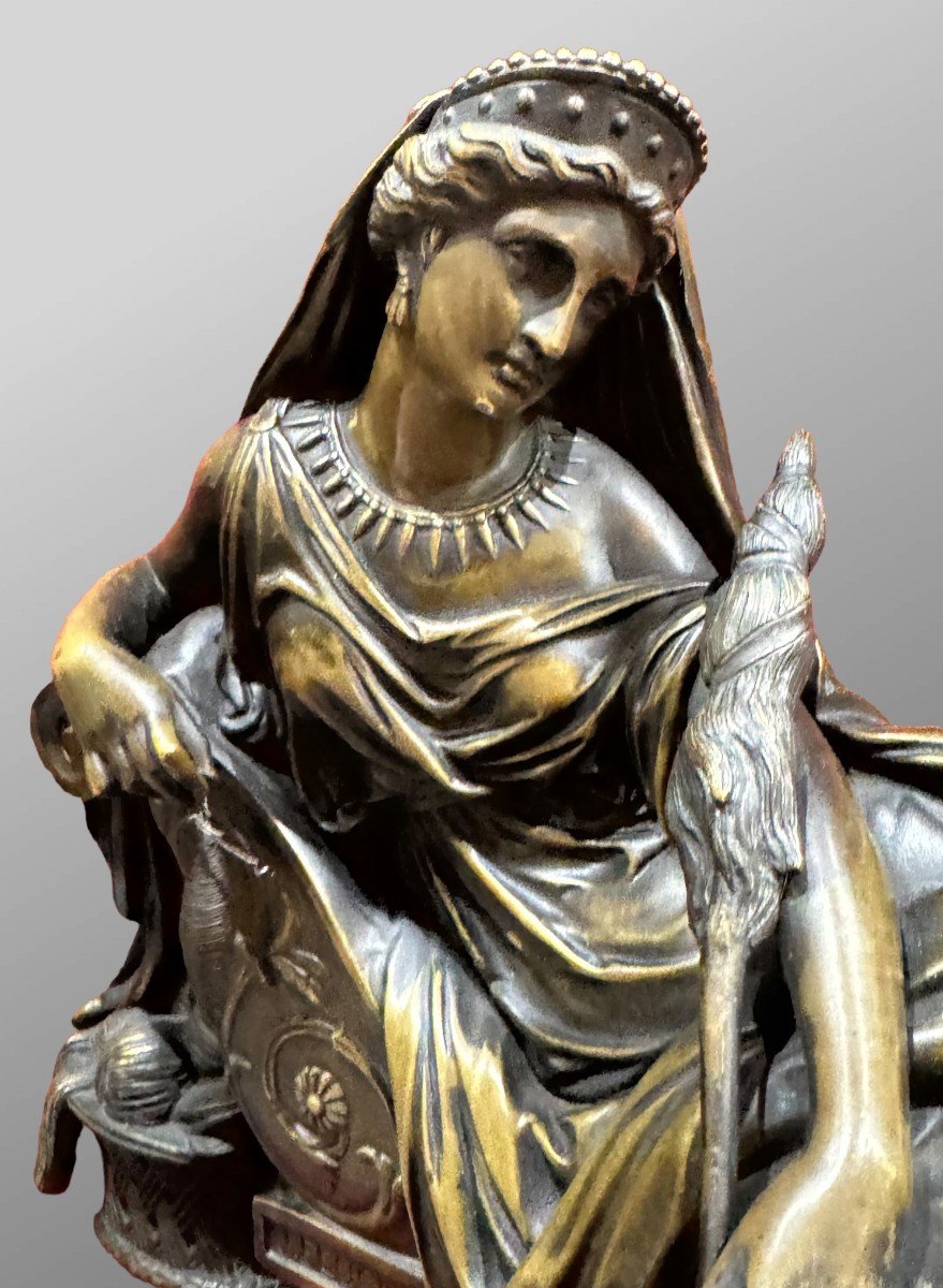 Penelope, Scultura in Bronzo Jean Jacques Feuchere - Francia XIX Secolo-photo-2