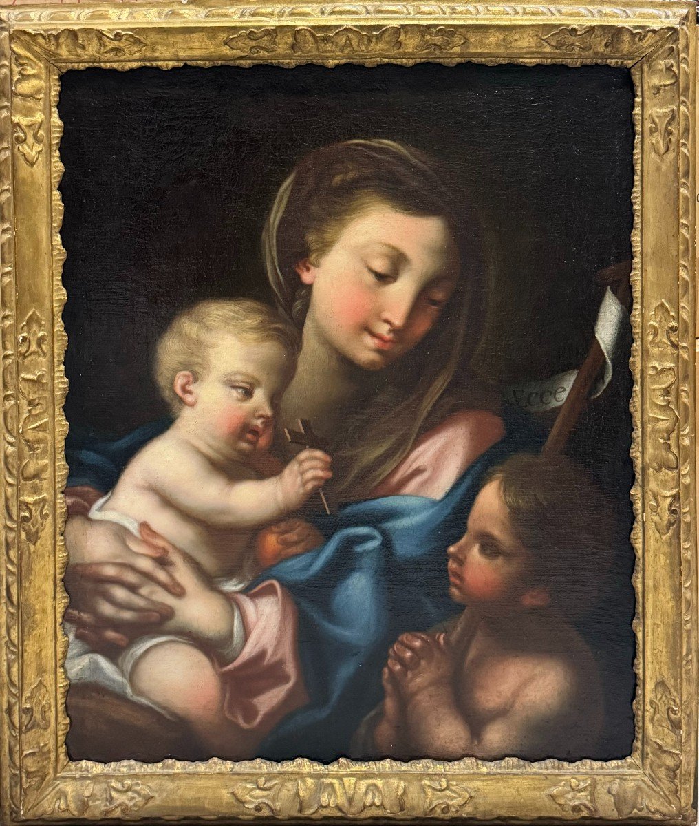 Madonna con Bambino e S. Giovannino - dipinto su tela XVII secolo