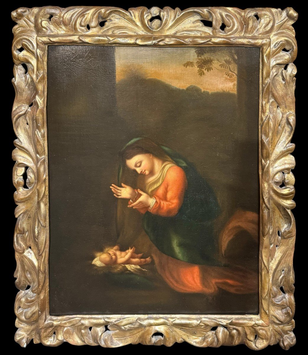 Madonna in Adorazione del Bambino Gesù, dal Correggio.