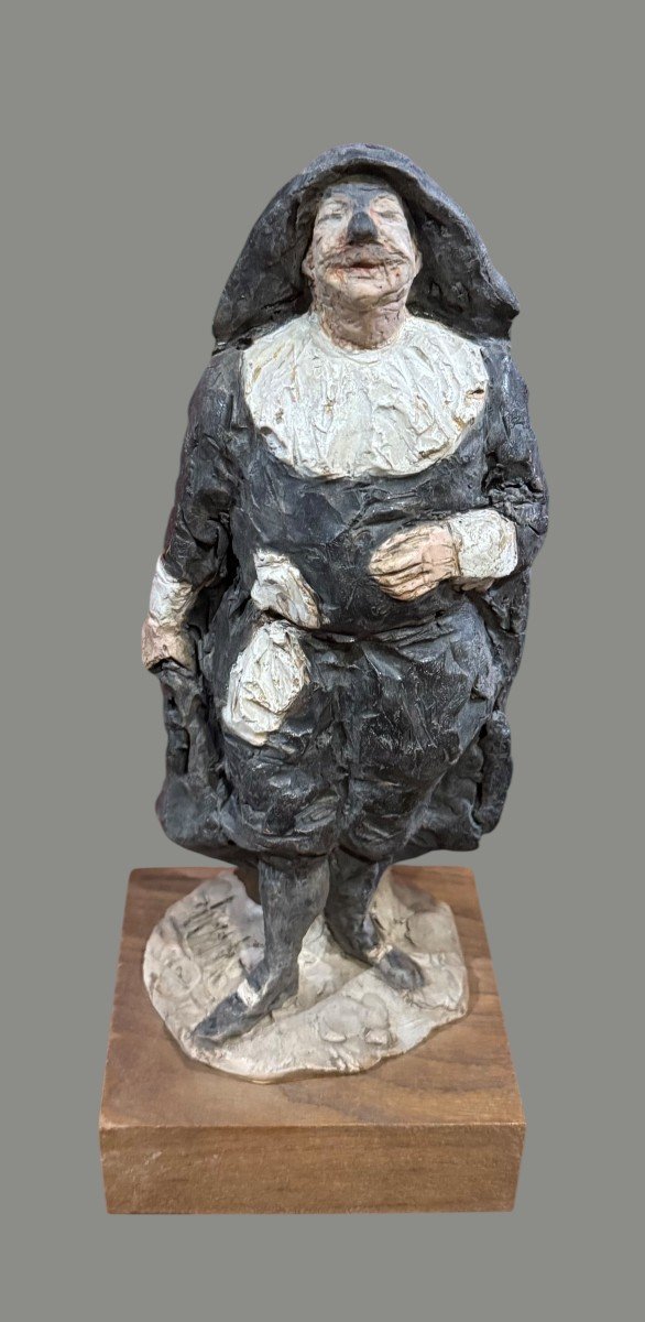 CLETO TOMBA -  DOTTOR BALANZONE STATUA IN TERRACOTTA POLICROMA 