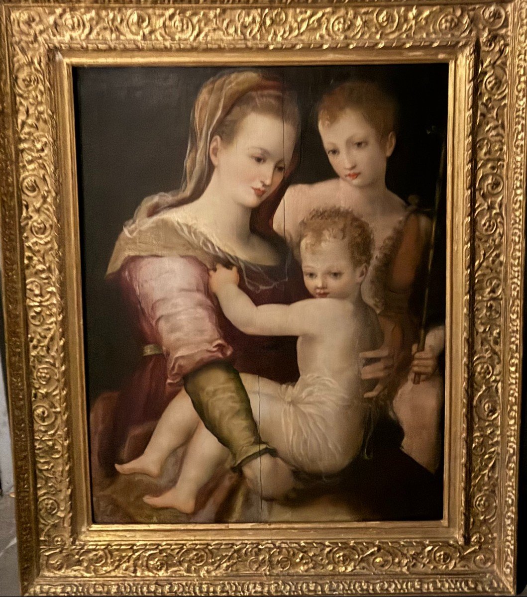 Madonna con Bambino e San Giovannino- dipinto su tavola - Alessandro Allori-photo-2