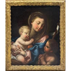 Madonna con Bambino e S. Giovannino - dipinto su tela XVII secolo