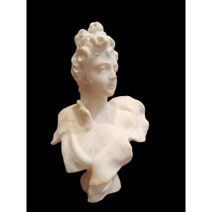 Scultura in alabastro raffigurante donna. Francia,1900 circa.