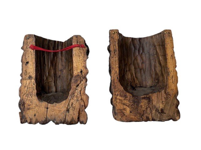 coppia di mascheroni in legno scolpito-photo-4