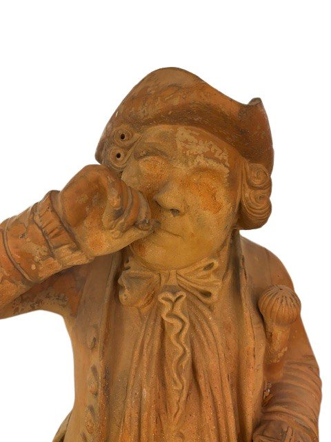 scultura in terracotta raffigurante uno sniffatore di tabacco-photo-2