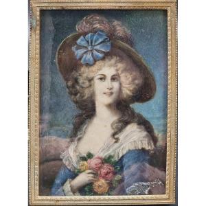 Ritratto di giovane ragazza con fiori