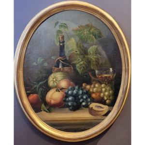 Coppia di dipinti ovali – Nature morte, fine Ottocento