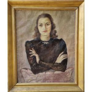 Ritratto di giovane donna firmato Scaramucci 1940