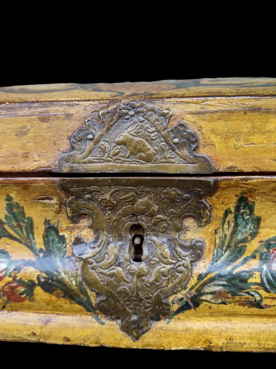 Bella scatola veneziana in legno dipinto XVIII secolo -photo-1