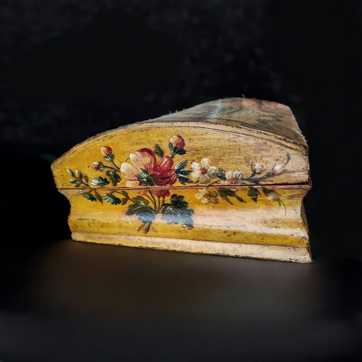 Bella scatola veneziana in legno dipinto XVIII secolo -photo-6
