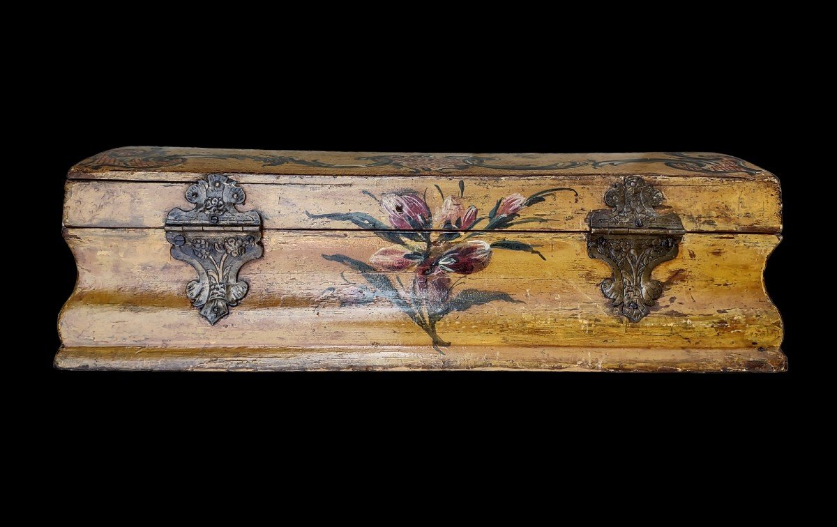 Bella scatola veneziana in legno dipinto XVIII secolo -photo-7