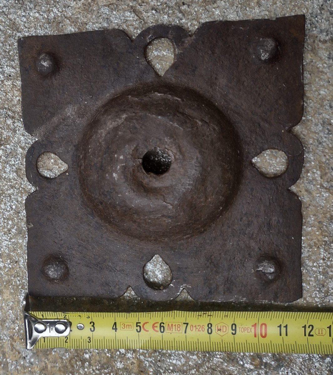 4 Enormi chiodi in ferro forgiato e sbalzato XVII secolo-photo-1