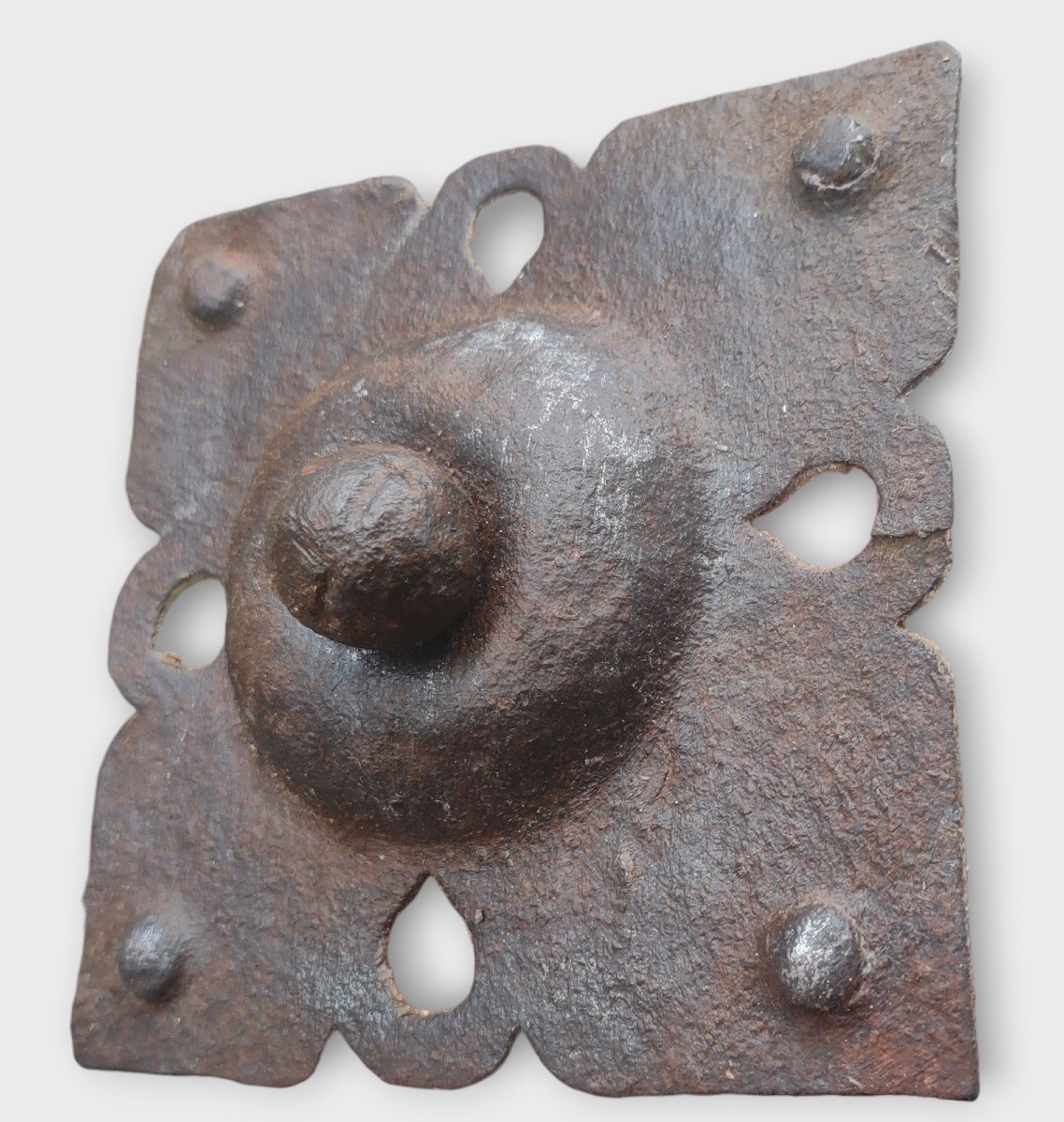 4 Enormi chiodi in ferro forgiato e sbalzato XVII secolo-photo-5