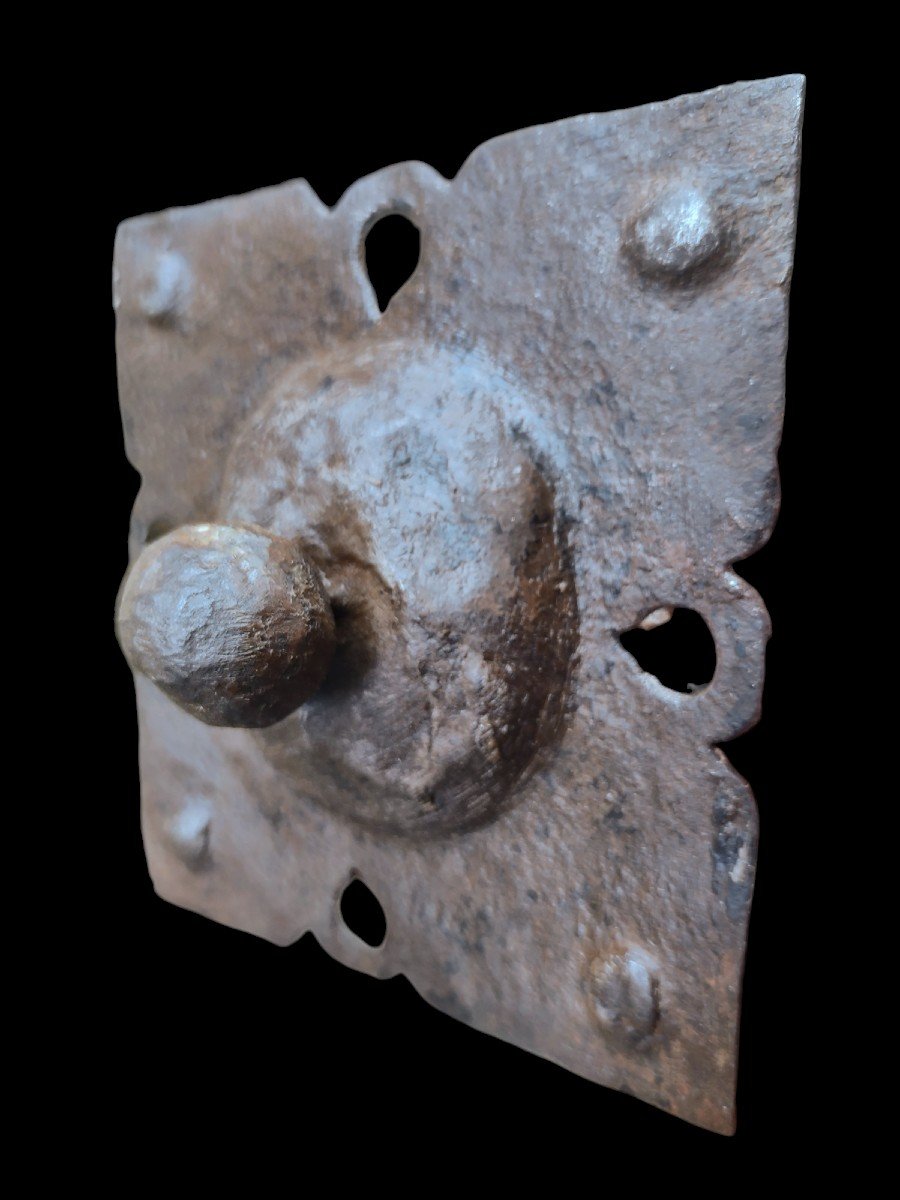 4 Enormi chiodi in ferro forgiato e sbalzato XVII secolo-photo-7