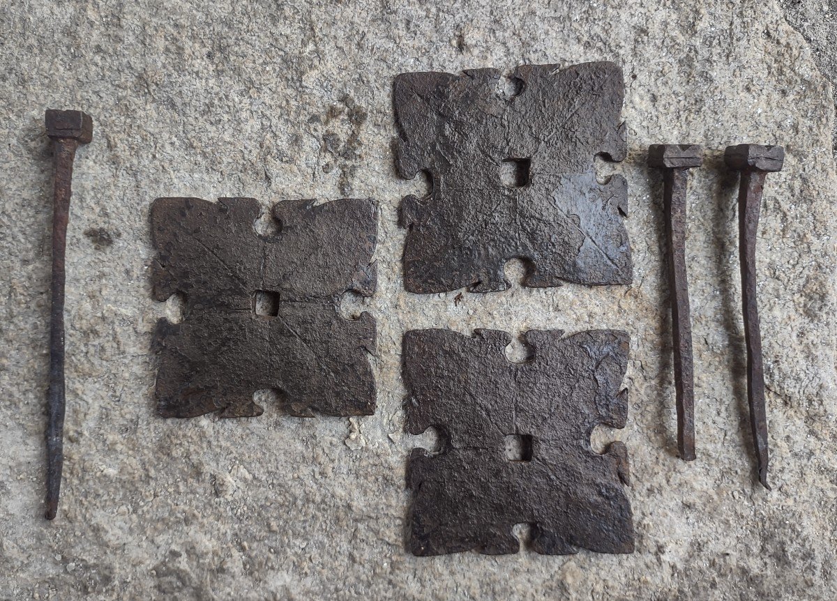 3 Grandi chiodi in ferro forgiato XVII secolo-photo-7