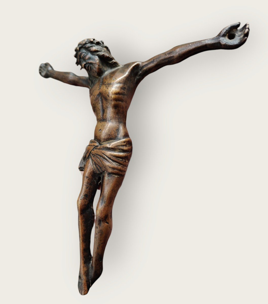 Cristo in bronzo XV secolo cm. 16,5-photo-1