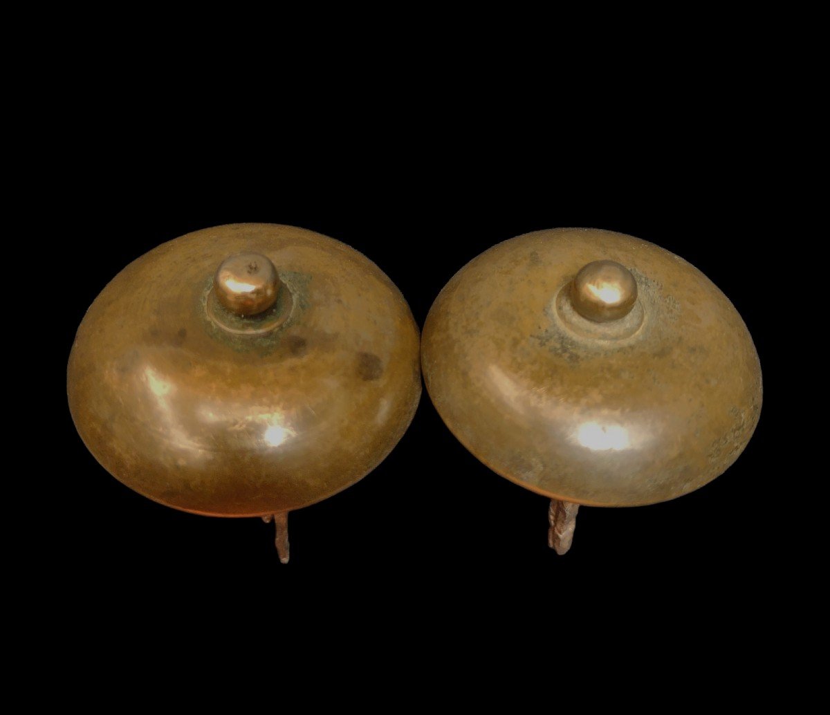 Bella coppia di pomoli in bronzo fine XVII secolo -photo-3