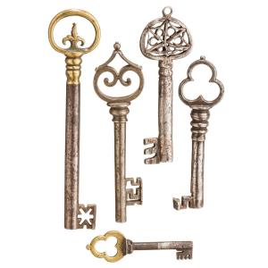 Piccola collezionendi 5 chiavi italiane e tedesche XVI-XVIII secolo
