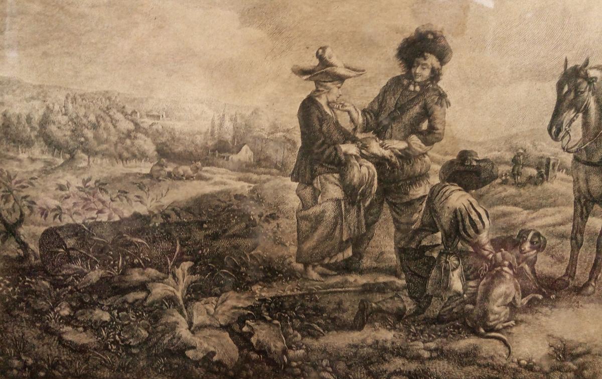 Estampes Graveur Jean Moyreau, Dessin De Philips Wouwerman-photo-2