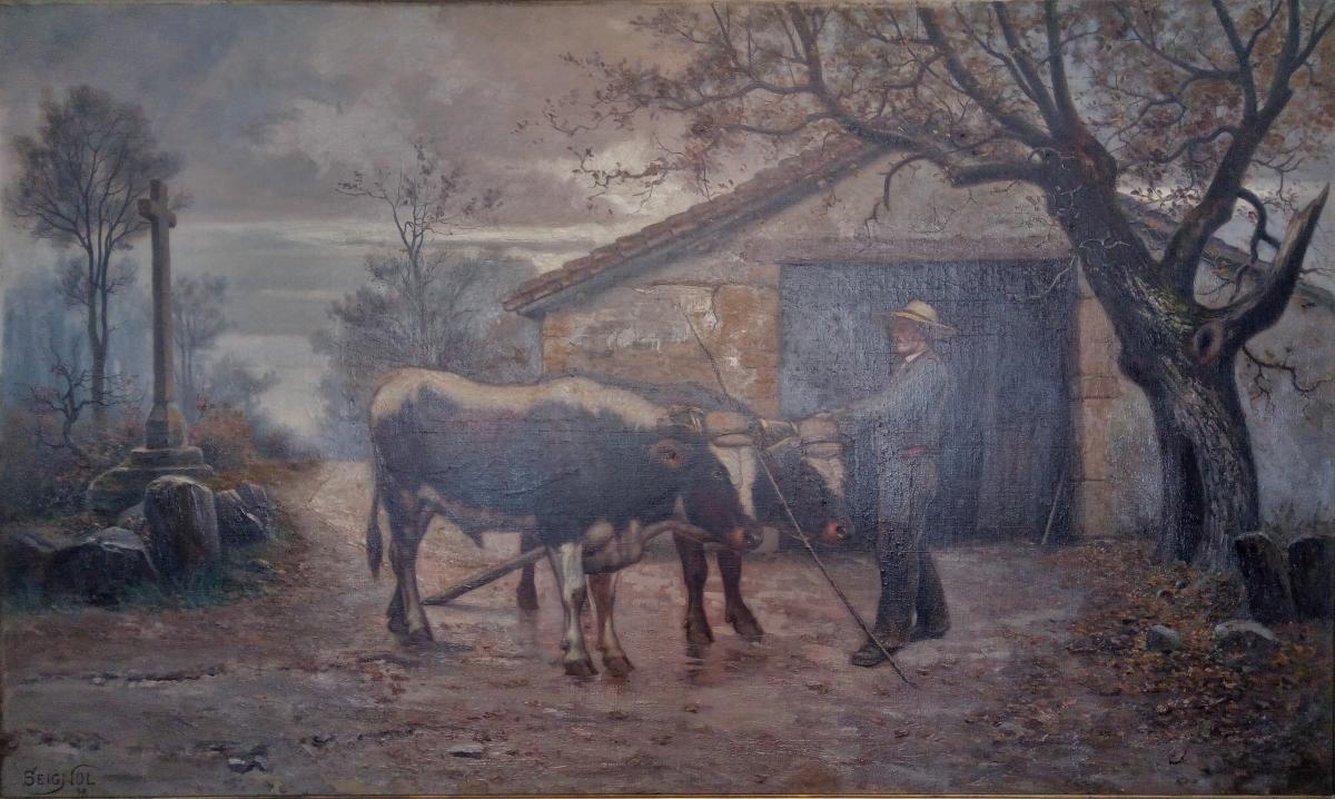 Grande Peinture Rurale Claudius Seignol (lyon 1858-1926)-photo-6