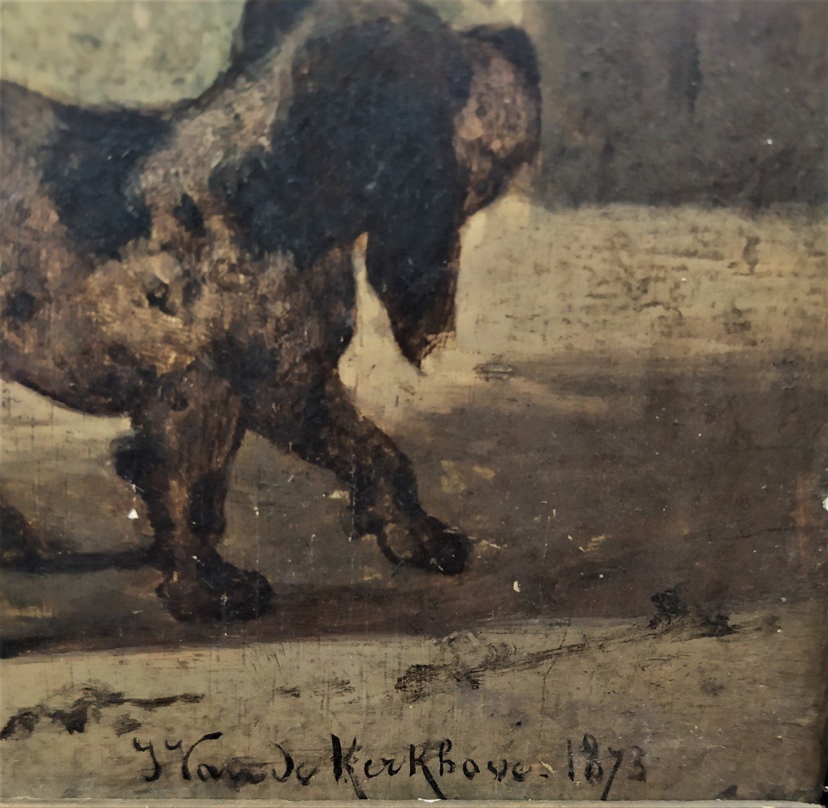 Chasseur De Rats, Peinture Sur Panneau Jan Van De Kerkove (1822-1881)-photo-1