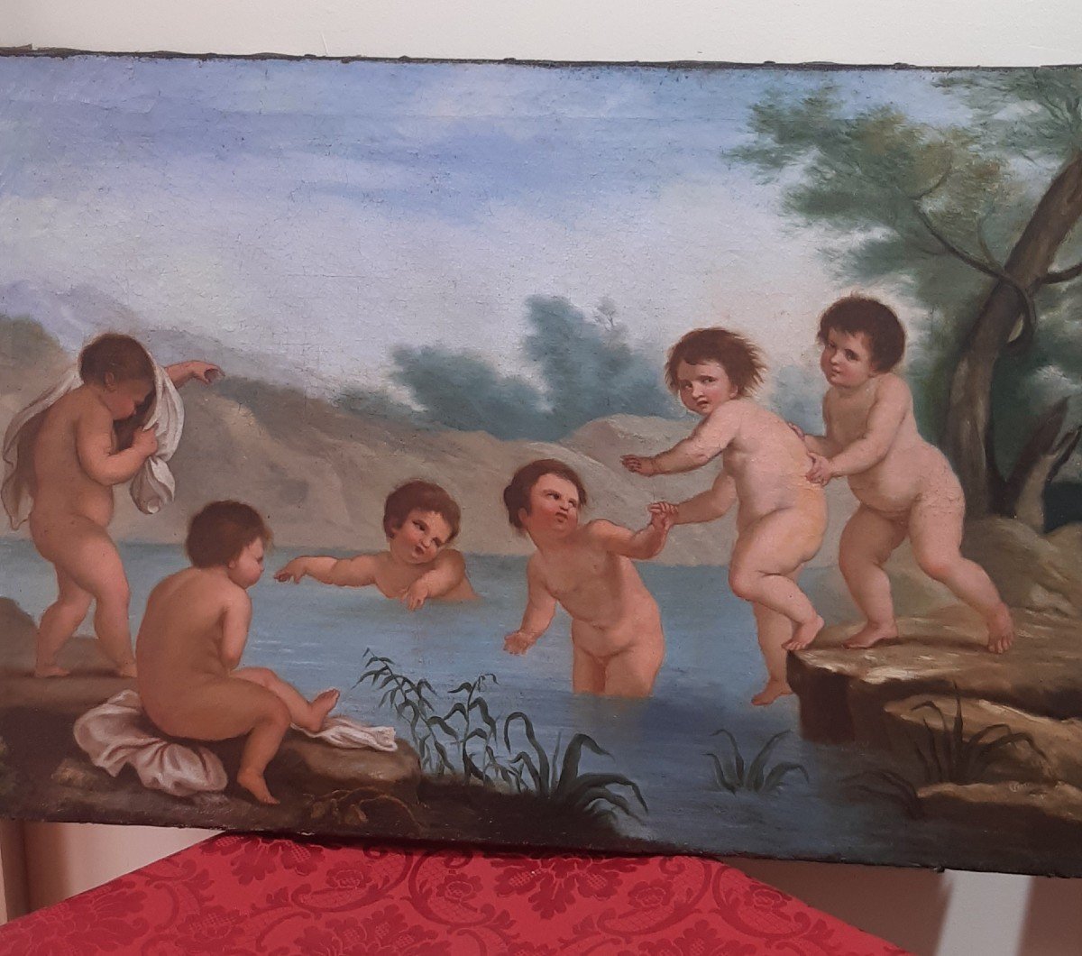 Quadro raffigurante putti che giocano