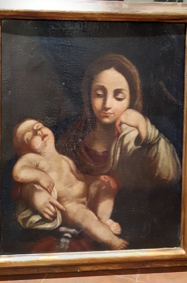 Tableau duXVIIIe Siecle,vierge A l'Enfant