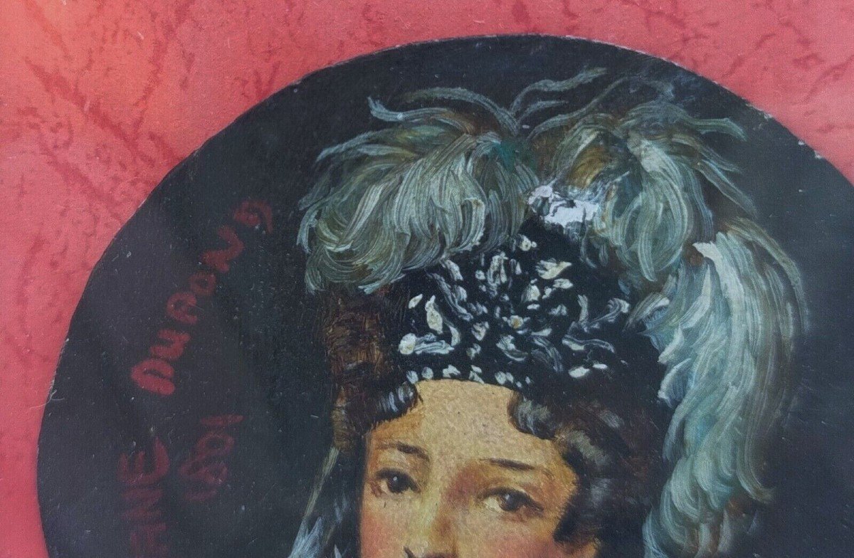 Antica Miniatura dipinto su rame Maria Teresa d Borbone Firmato Dupond 1801-photo-1