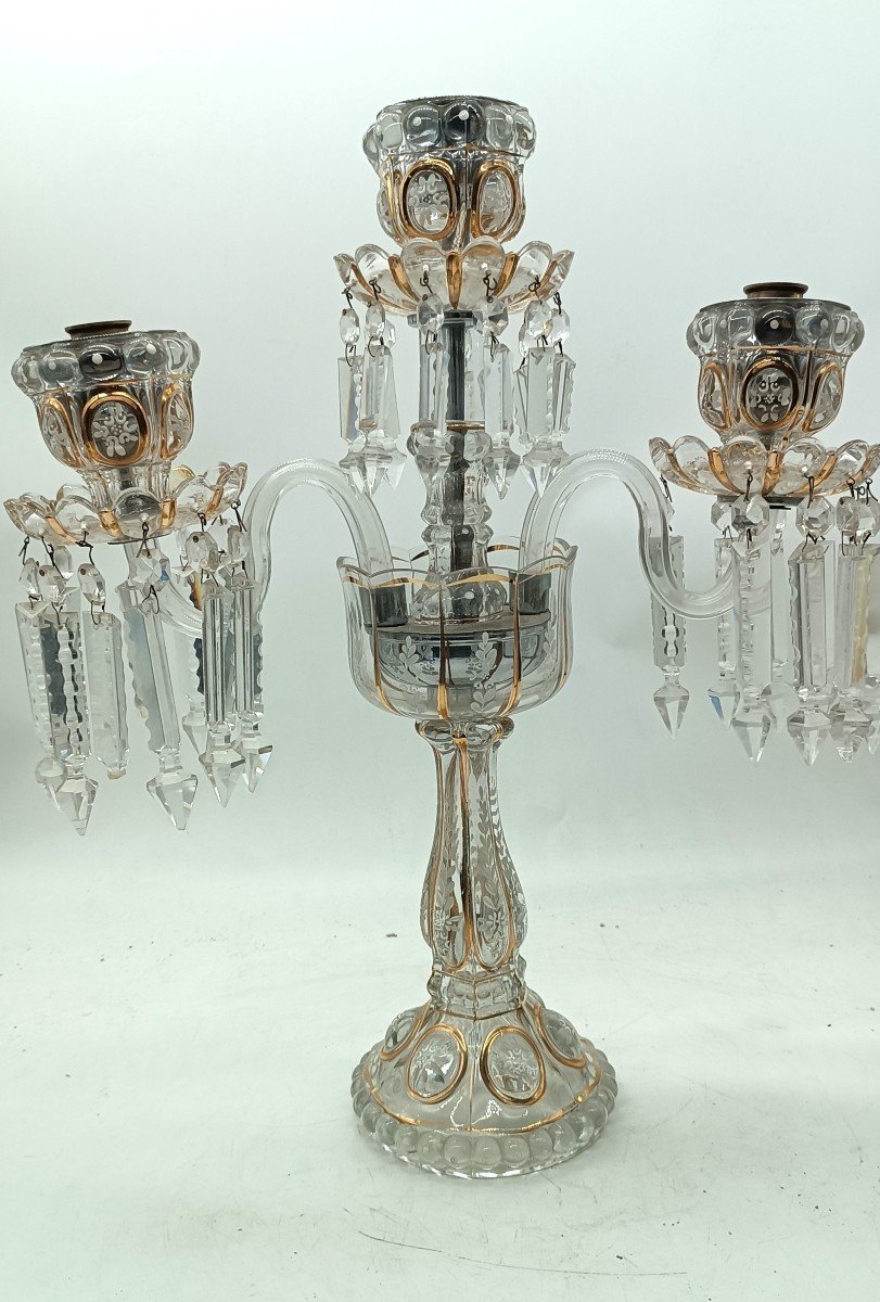 Candelabro in cristallo baccarat a 3 luci primi 900-photo-2