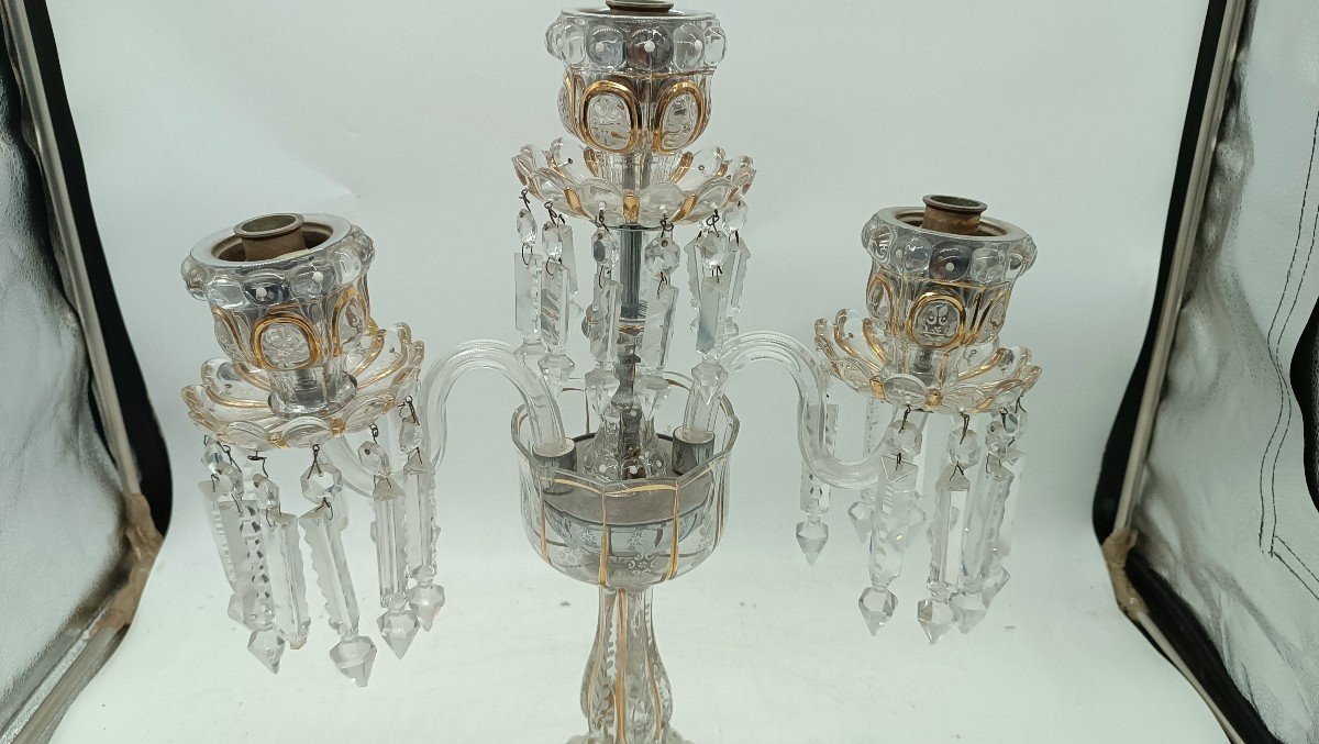 Candelabro in cristallo baccarat a 3 luci primi 900-photo-4