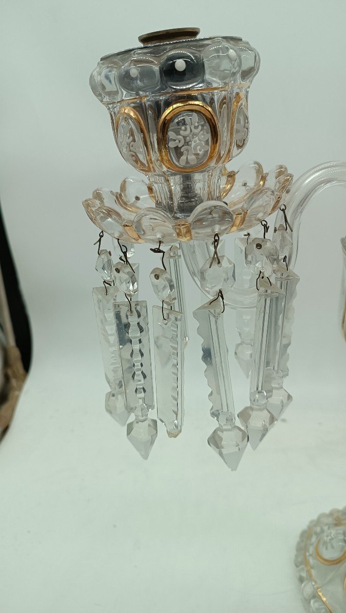 Candelabro in cristallo baccarat a 3 luci primi 900-photo-1