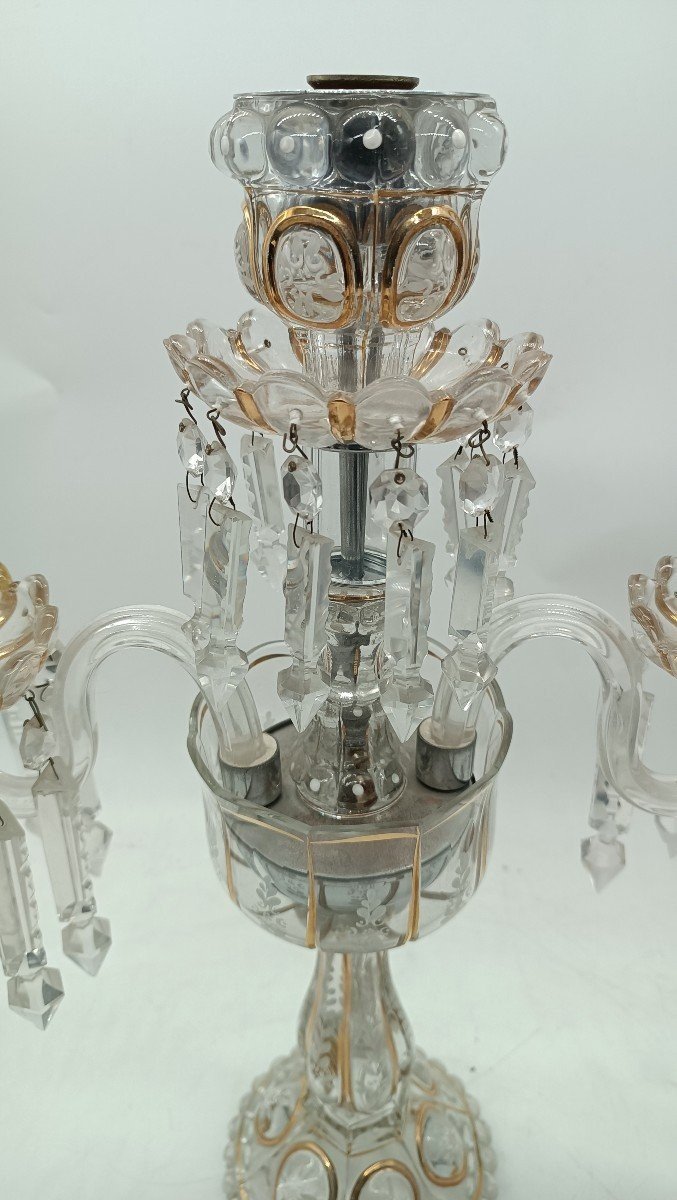 Candelabro in cristallo baccarat a 3 luci primi 900-photo-2