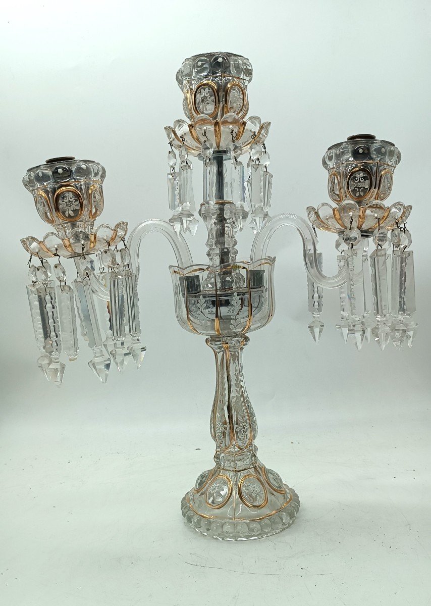 Candelabro in cristallo baccarat a 3 luci primi 900-photo-6