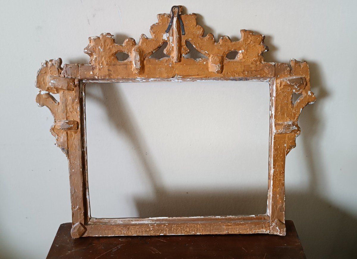 cornice antica legno argentato toscana XVIII secolo-photo-3